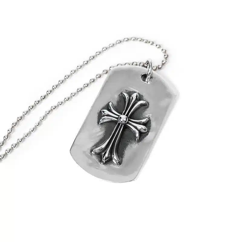 Chrome Hearts Tiny CH Cross Cutout DOG TAG