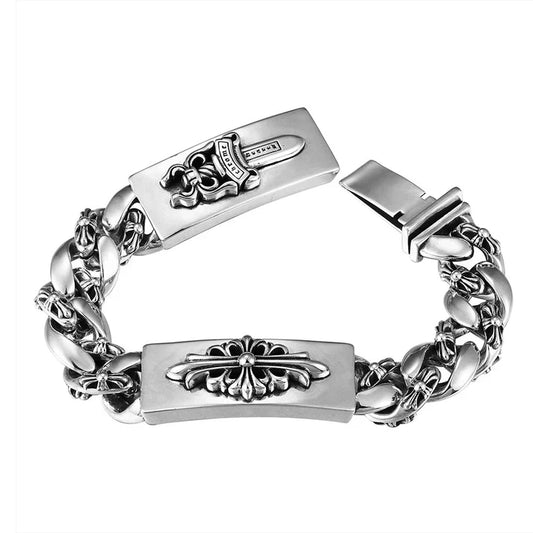 Chrome Hearts Double ID Fancy Link Bracelet - 8