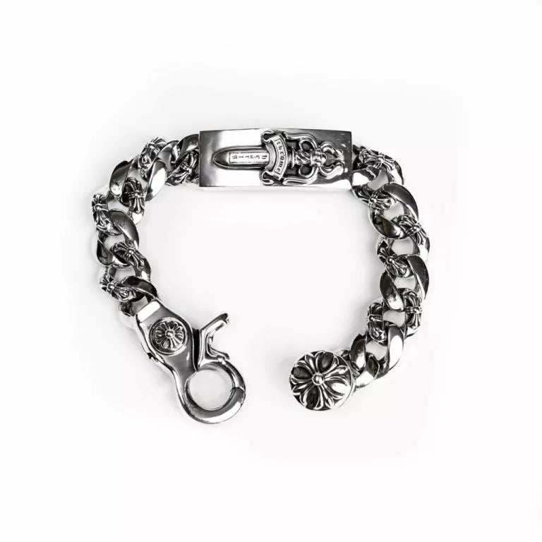 Chrome Hearts Dagger ID Fancy Link Clip Bracelet - 6