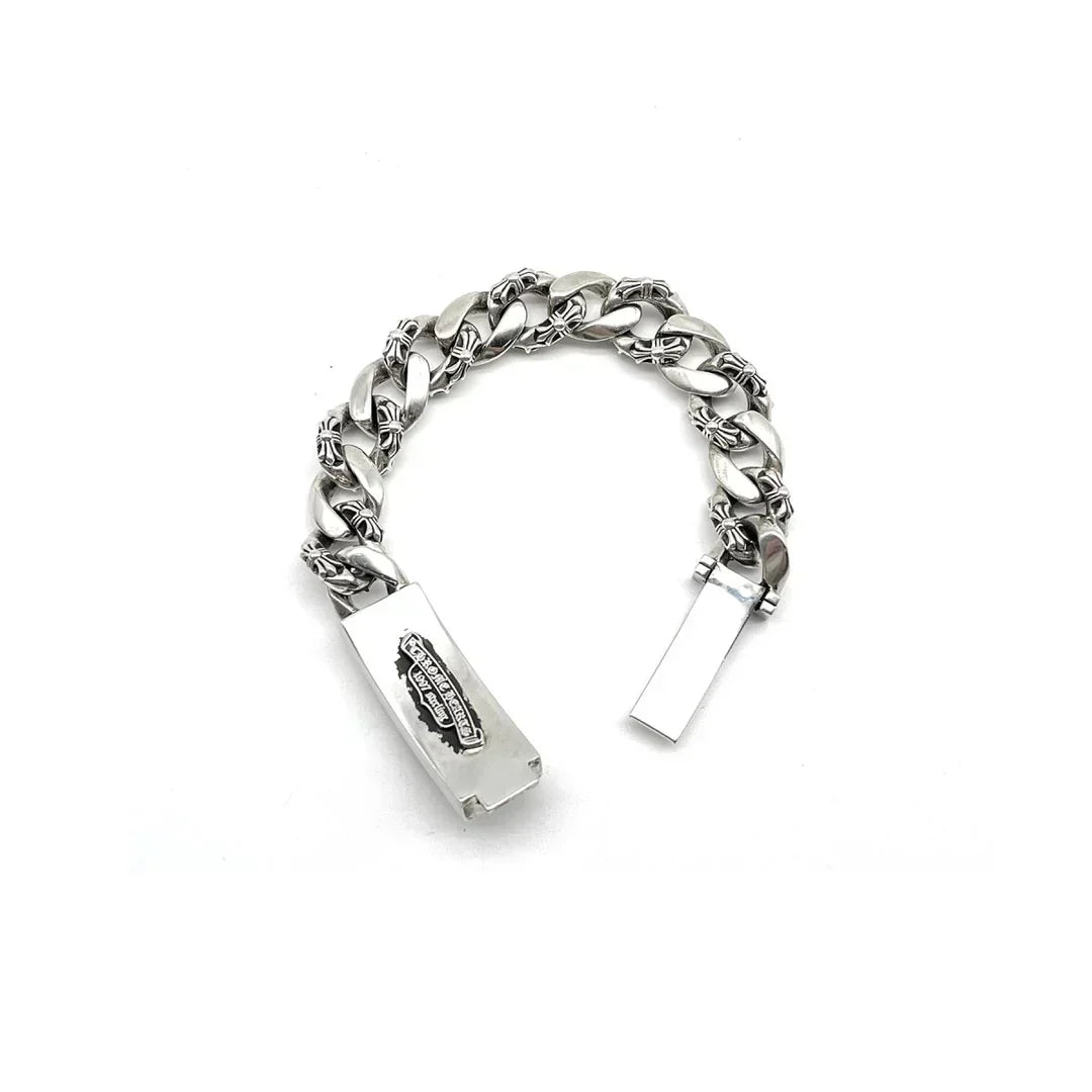 Chrome Hearts Dagger ID Fancy Link Clip Bracelet - 9