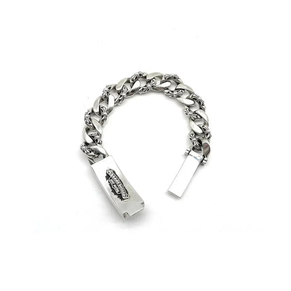 Chrome Hearts Dagger ID Fancy Link Clip Bracelet - 9