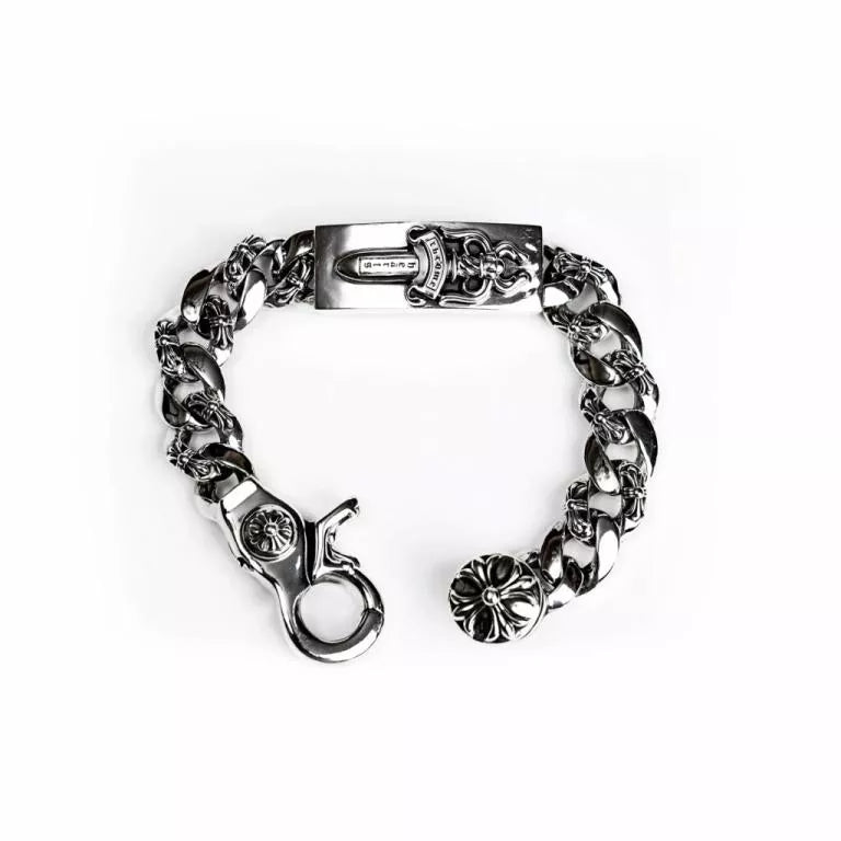 Dagger ID Fancy Link Clip Bracelet - 6