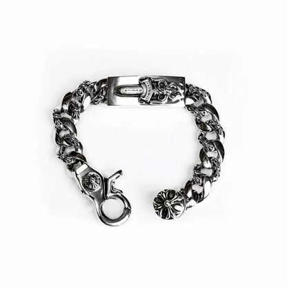 Chrome Hearts Dagger ID Fancy Link Clip Bracelet - 6