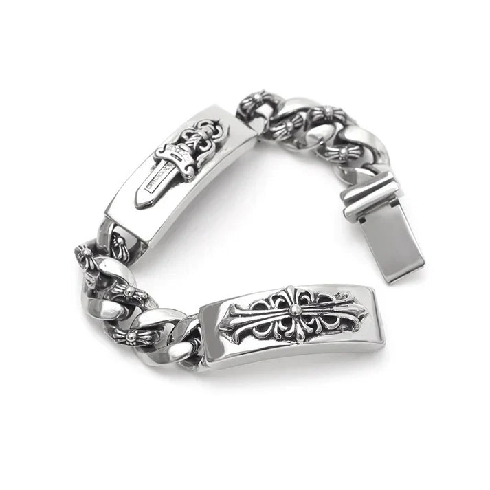 Chrome Hearts Double ID Fancy Link Bracelet - 8